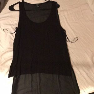 Sheered back high low shirt